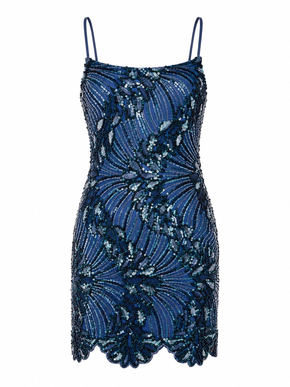 SENI & CADE Blue Sequin Embroidered Bodycon Mini Dress XS NWT - Picture 5 of 6